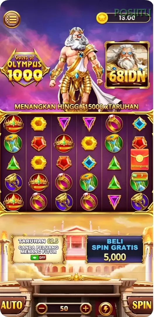 Cuplikan layar MONTE77 — menu navigasi